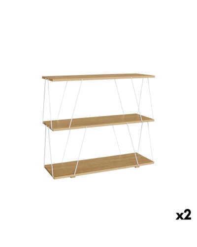 Planken MobleKit Wit Bruin Hout Metaal 80 x 30 x 71,2 cm (2 Stuks)