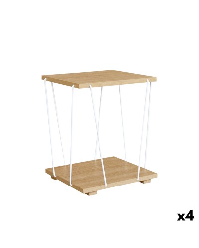 Sivupöytä MobleKit Valkoinen Ruskea 31,8 x 31,8 x 38,5 cm (4 osaa)