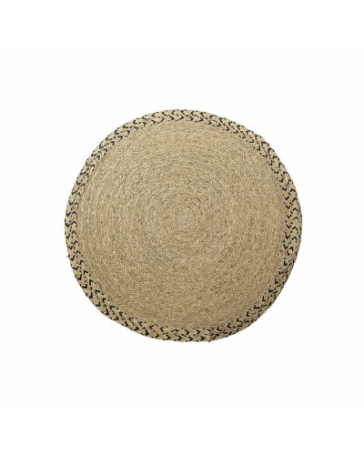 Tappeto DKD Home Decor 140 x 0,5 x 140 cm Naturale Poliestere Bicolore Tropicale