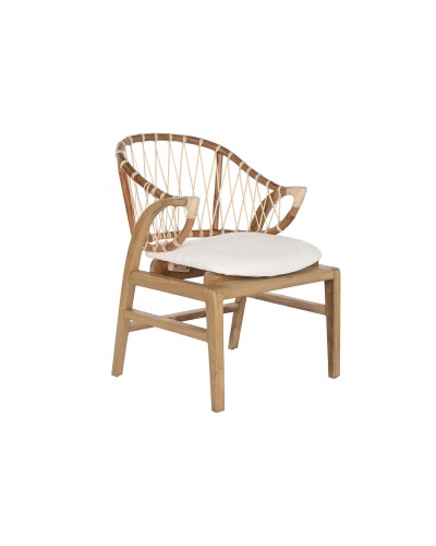 Chair DKD Home Decor White Natural 57 x 68 x 79 cm 57 x 65 x 79 cm