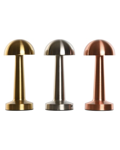 Desk lamp Home ESPRIT Copper Golden Silver Metal Iron 9 x 9 x 21 cm (3 Units)