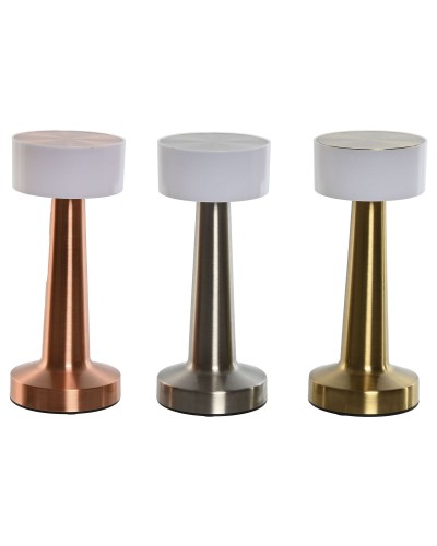 Bureaulamp Home ESPRIT Koper Gouden Zilverkleurig 9 x 9 x 21 cm (3 Stuks)