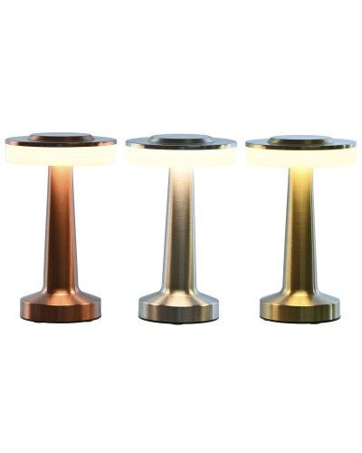 Lampe de bureau Home ESPRIT Cuivre Doré Argenté 12 x 12 x 20 cm (3 Unités)