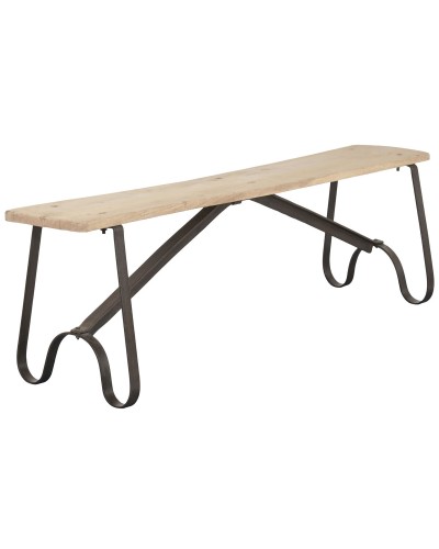 Penkki Home ESPRIT Musta Luonnollinen Rauta tiikki 152 X 41 X 46 CM