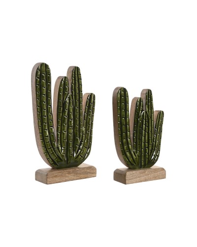 Figurine Décorative Home ESPRIT Vert Naturel Cactus Tropical 13 X 5 X 25,5 CM