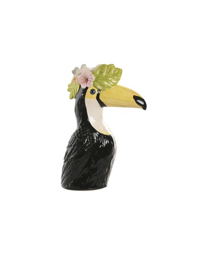 Vas Home ESPRIT Gul Svart Keramik Tropiskt 19 X 10 X 25 CM