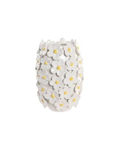 Vase Home ESPRIT Jaune Blanc Céramique Shabby Chic 18 x 18 x 27 cm