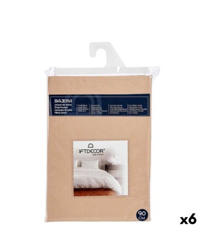 Lenzuolo con angoli Gift Decor Beige 90 x 200 cm (6 Unità)