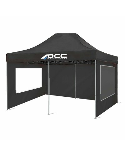 Tentmuur OCC Motorsport OCCCARP31 Racing Zwart Polyester 420D Oxford 3 x 2 m Venster 2 Stuks