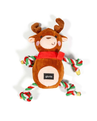 Kuscheltier für Hunde Gloria XMAS RUDOLF Braun