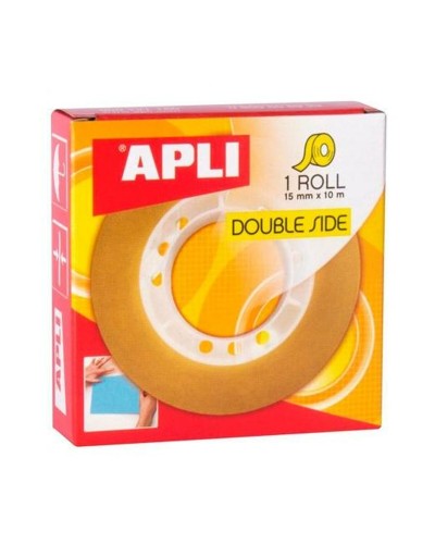 Doppelseitiges Klebeband Apli Durchsichtig 15 mm x 10 m 20 Stücke (4 Stück)