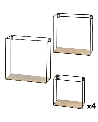 Estantería Max Home Hierro Madera MDF 30 x 30 x 10 cm (4 Unidades)
