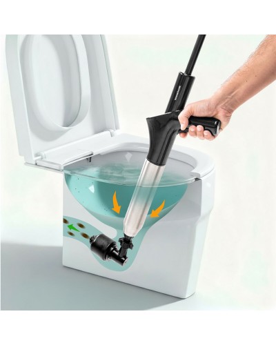 High-Pressure Compressed Air Plunger with Accessories and 5-in-1 Pressure Gauge Jetpro InnovaGoods