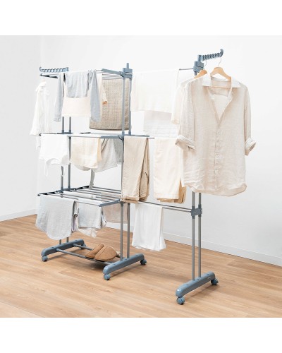 Tendedero Plegable Vertical Extensible con Ruedas Dolver XL InnovaGoods 30 Barras