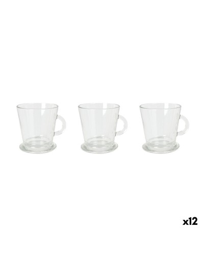 Set med kaffekoppar La Mediterránea Arlet Transparent Glas 3 Delar (12 antal)