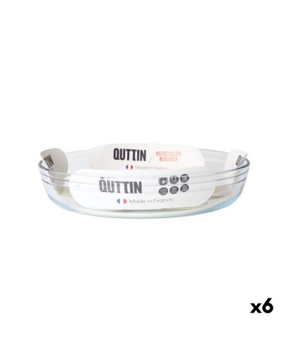 Plat à Gratin Quttin Quttin Transparent verre Oblongue 2,2 L 30,1 x 20,9 x 6,3 cm (6 Unités)