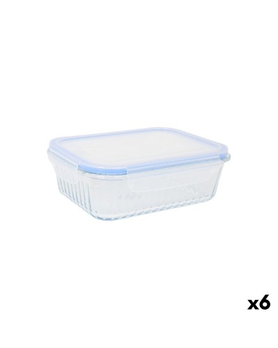 Lunchlåda Quttin Textury Transparent Borosilikatglas Rektangulär 1 L 1L (6 antal)