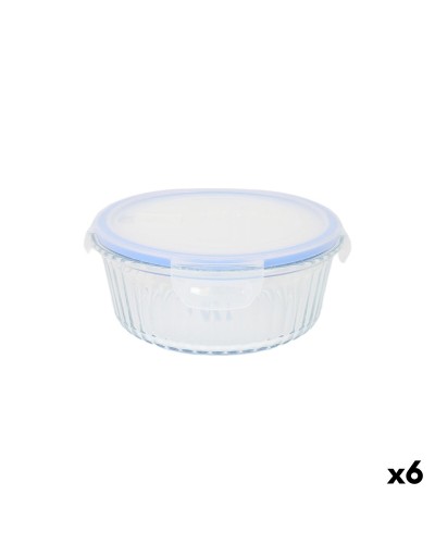 Fiambrera Quttin Textury Transparente Vidrio de Borosilicato 900 ml (6 Unidades)