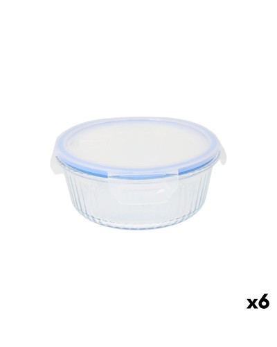 Lunch box Quttin Textury Transparent Borosilicate Glass 1,3 L (6 Units)