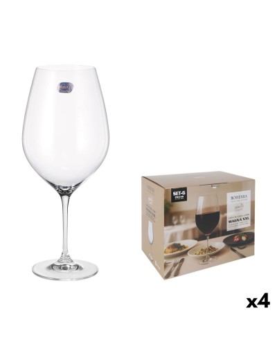 Set wijnglazen Bohemia Crystal Magna xxl Transparant Glas 1 L 6 Onderdelen (4 Stuks)