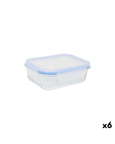 Lunchbox Quttin Textury Transparant Borosilicaatglas Rechthoekig 600 ml (6 Stuks)