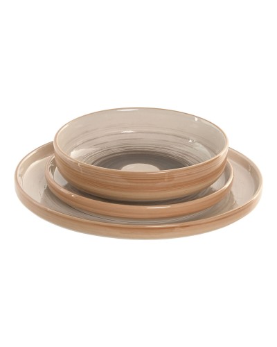 Tableware Home ESPRIT Beige Stoneware 18 Pieces