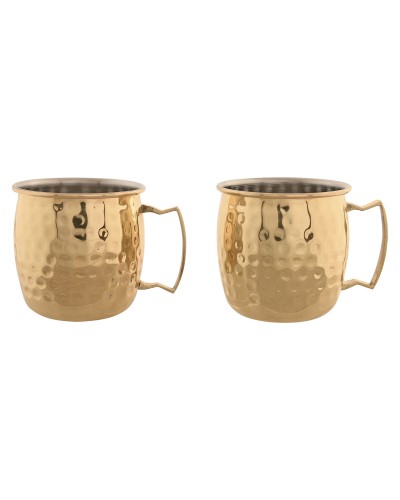 Ensemble de 2 mugs Home ESPRIT Doré Loft 480 ml (2 Unités)