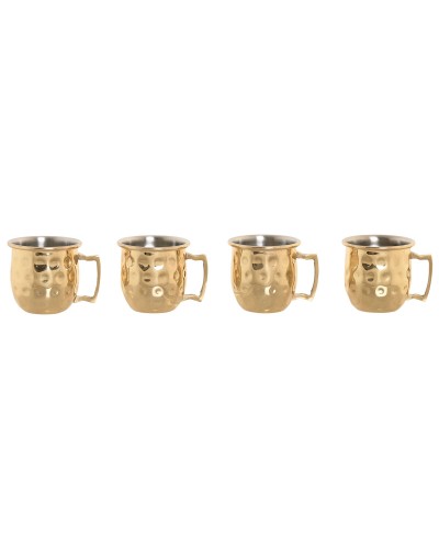 Ensemble de 4 mugs Home ESPRIT Doré Loft