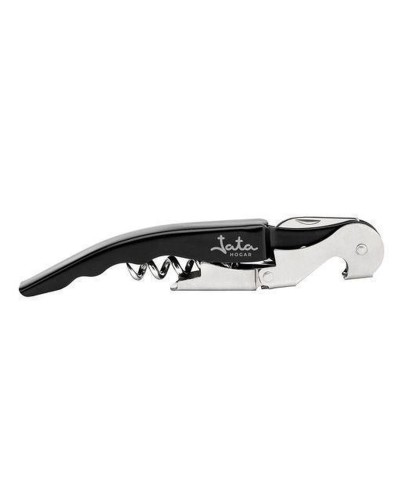 Bottle Opener with Corkscrew JATA Black Stainless steel