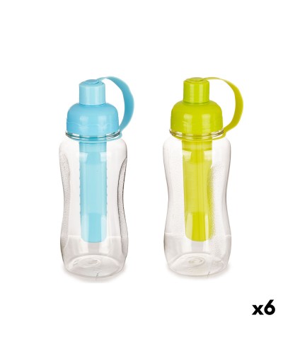 Vattenflaska Blå Grön polypropen PET 600 ml (6 antal)