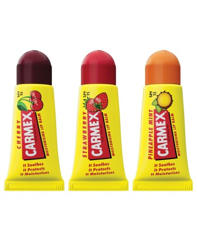 Baume à lèvres hydratant Carmex Triplo Spf 15 Fraise Ananas Cerise 3 Pièces