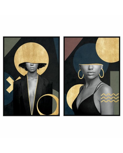 Painting DKD Home Decor Lady (83 x 4,5 x 122,5 cm) (83 x 4,5 x 123 cm) (2 Units)