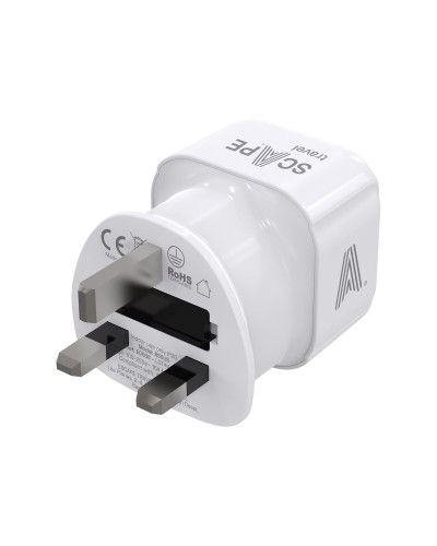 Adattore con prese Scape Travel 850UK Plastica 13 A