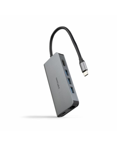 Hub USB NANOCABLE Hub 8en1 Grigio 18 cm