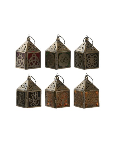 Lantern Home ESPRIT Golden Metal Crystal Arab 6 x 6 x 10 cm (6 Units)