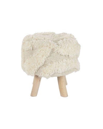 Footrest Home ESPRIT Beige Boho 40 x 40 x 40 cm