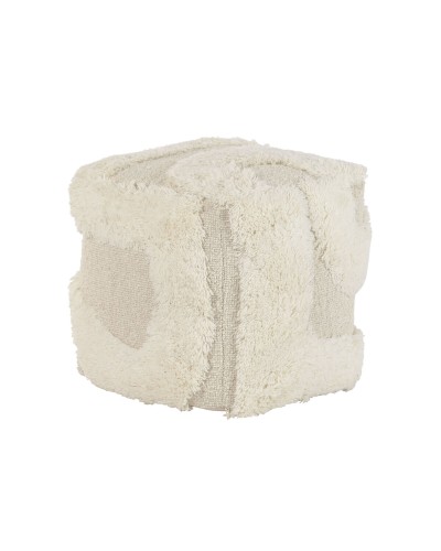 Reposapiés Home ESPRIT Beige Boho 45 x 45 x 45 cm