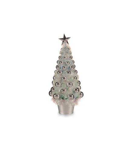 Sapin de Noël Krist+ Argenté Argent polypropylène PET Plastique Iridescent 16 x 37,5 x 16 cm