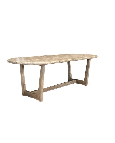 Table de Salle à Manger Home ESPRIT Gris bois de teck 180 x 90 x 77 cm