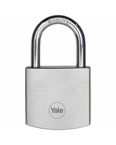 Lucchetto con chiave Yale Ottone Acciaio Rettangolare Argentato