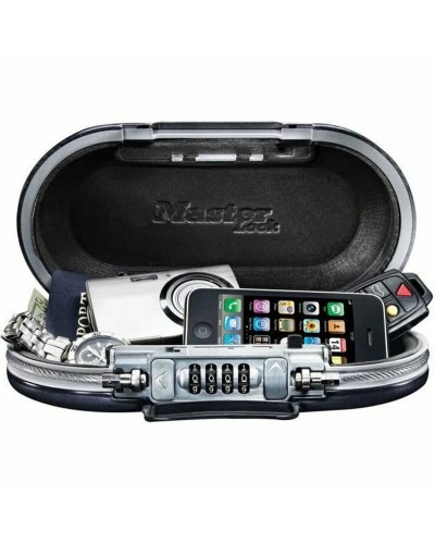Coffre-Fort Portable avec Câble de Sécurité Master Lock 5900EURD Noir ABS 6 x 12,9 x 24 cm