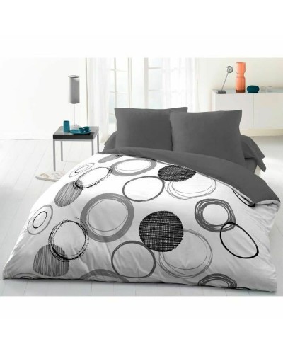 Set beddengoed HOME LINGE PASSION Wit Grijs Lichtgrijs 220 x 240 cm Cirkels