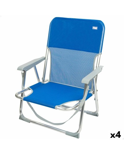 Chaise Pliante Aktive Gomera Bleu 44 x 72 x 35 cm (4 Unités)