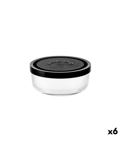 Porta pranzo Borgonovo Igloo lines Nero Trasparente Vetro 2,2 L (6 Unità)