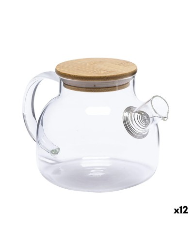 Théière La Mediterránea Marron Transparent Bambou Verre Borosilicaté 1 L (12 Unités)