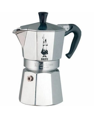 Italian Coffee Pot Bialetti Moka Express Aluminium Silver