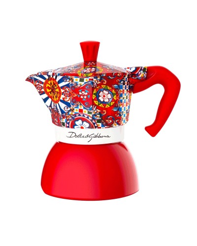 Italian Coffee Pot Bialetti MOKA D&G Red Stainless steel 4 Cups