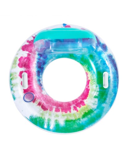 Bestway aufblasbares Rad mit Griffen und Rückenlehne Tie Dye D118 cm Strand und Pool 43637
