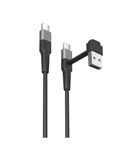 USB A zu USB-C-Kabel Muvit for Change Schwarz