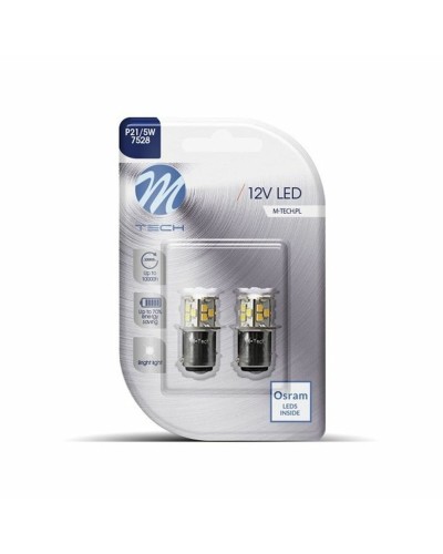 Glödlampa för bil M-Tech MTECLB113W P21/5W SMD 2835 1,32 W 12 V Kallvit Vit